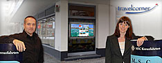 digitale schaufensterwerbung im reiseb�ro travelcorner in kaiserslautern, mannheim, heidelberg, frankfurt